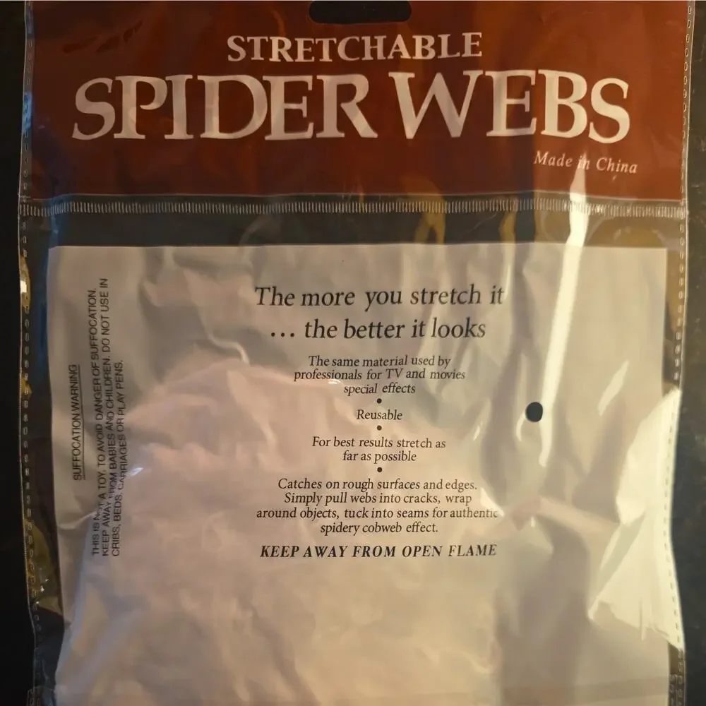 pack of 3 Halloween Spider Web Decoration Stretchy Cobweb with Fake Spiders